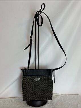 Coach Black and Brown Signature Crossbody Bag